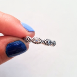 Anillo Ojos Turcos Cristales Azules