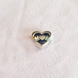 Charm Corazón LOVE you forever y Cristal Rosa Palo