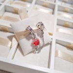 Charm Cadena De Seguridad Rosa Roja