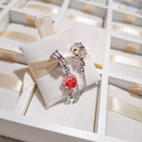 Charm Cadena De Seguridad Rosa Roja