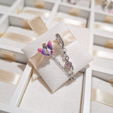 Charm Cadena De Seguridad Mariposa Y Corazón