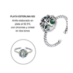 Anillo Árbol De La Vida Cristal Tornasol