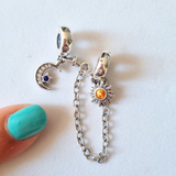Charm Cadena De Seguridad Sol Y Luna