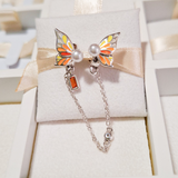 Charm Cadena De Seguridad Mariposas Amarillas