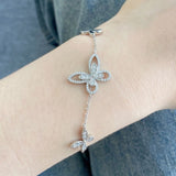 Pulsera Mariposas De Cristales Con Zirconias