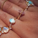 Anillo Cristal Rosa Forma Cuarzo