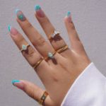 Anillo Cristal Azul Forma Cuarzo